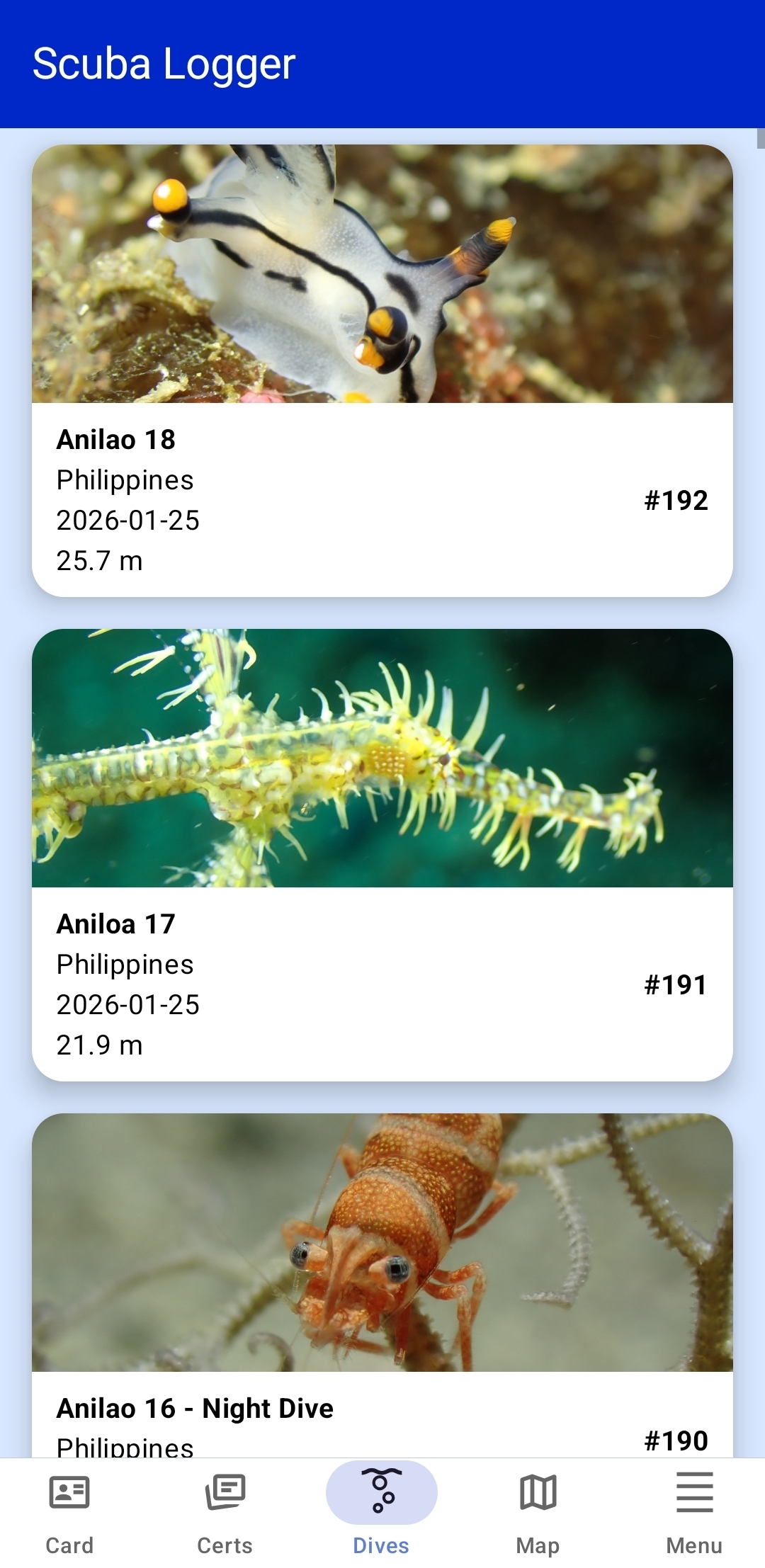 Scuba Logger app screenshot 2